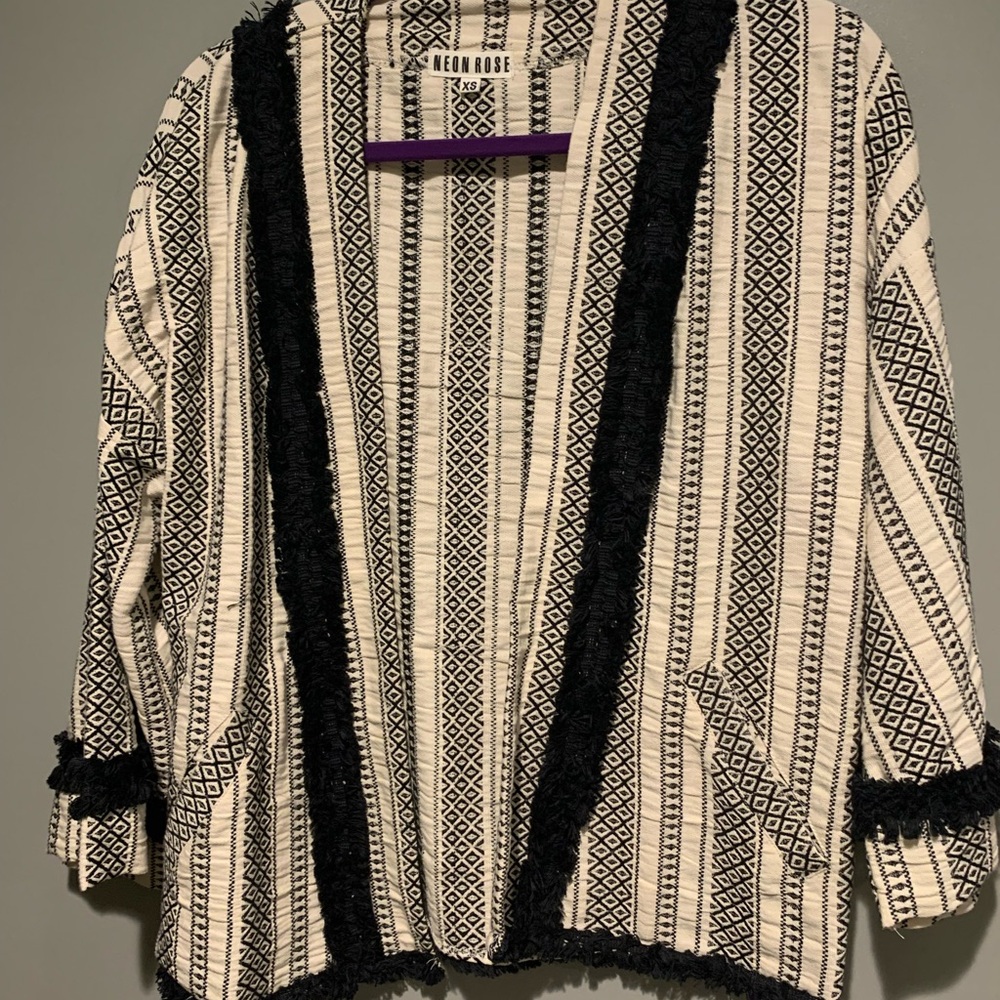 Neon Rose black and tan Kimono jacket